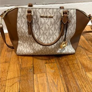 Michael Kors Brown and Beige Signature Tote Bag